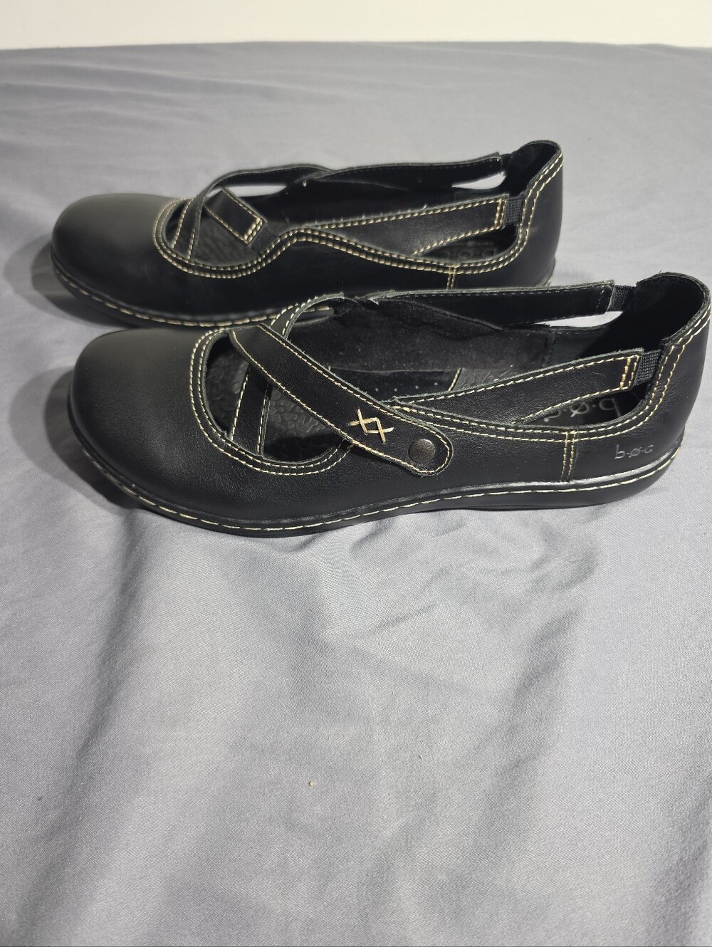 b.o.c. Black Women's Crisscross Mary Jane Flats Size 8.5 - Picture 4 of 13